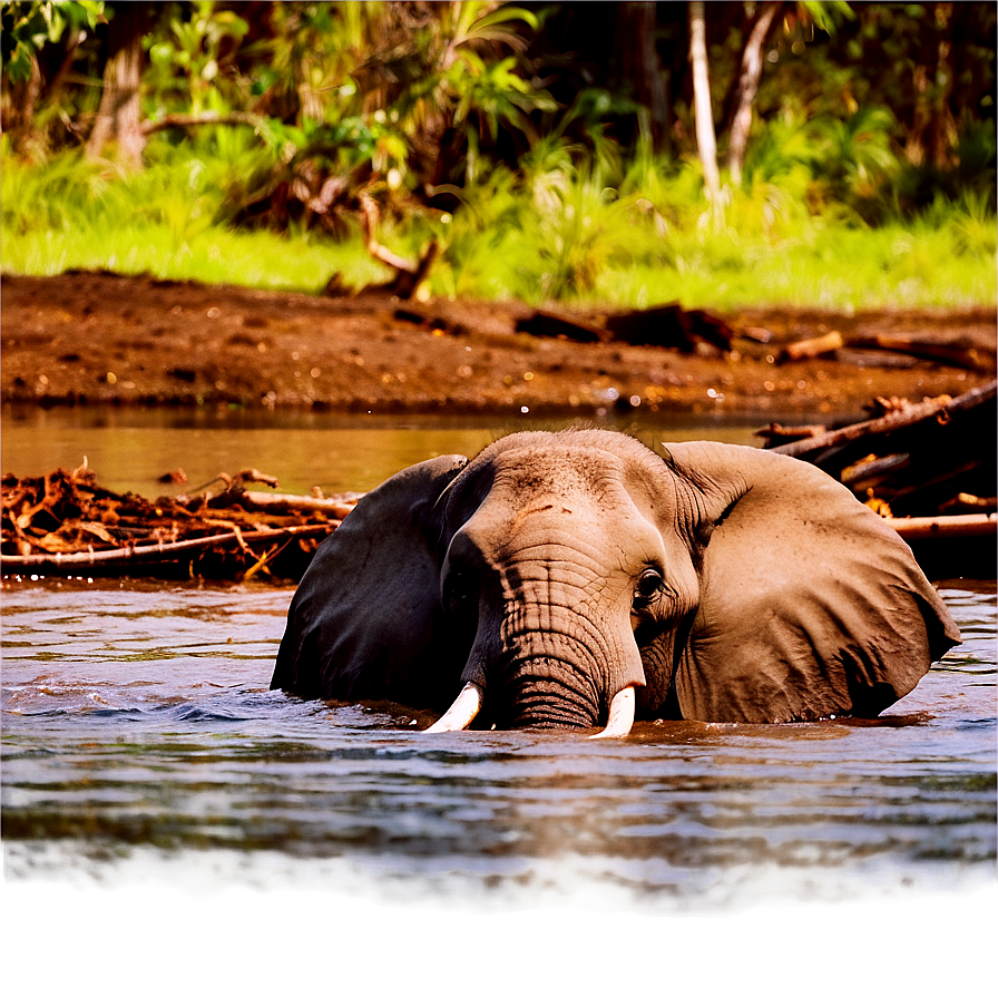 Elephant In River Crossing Png 81