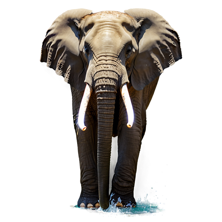 Elephant Spraying Water Png 05032024