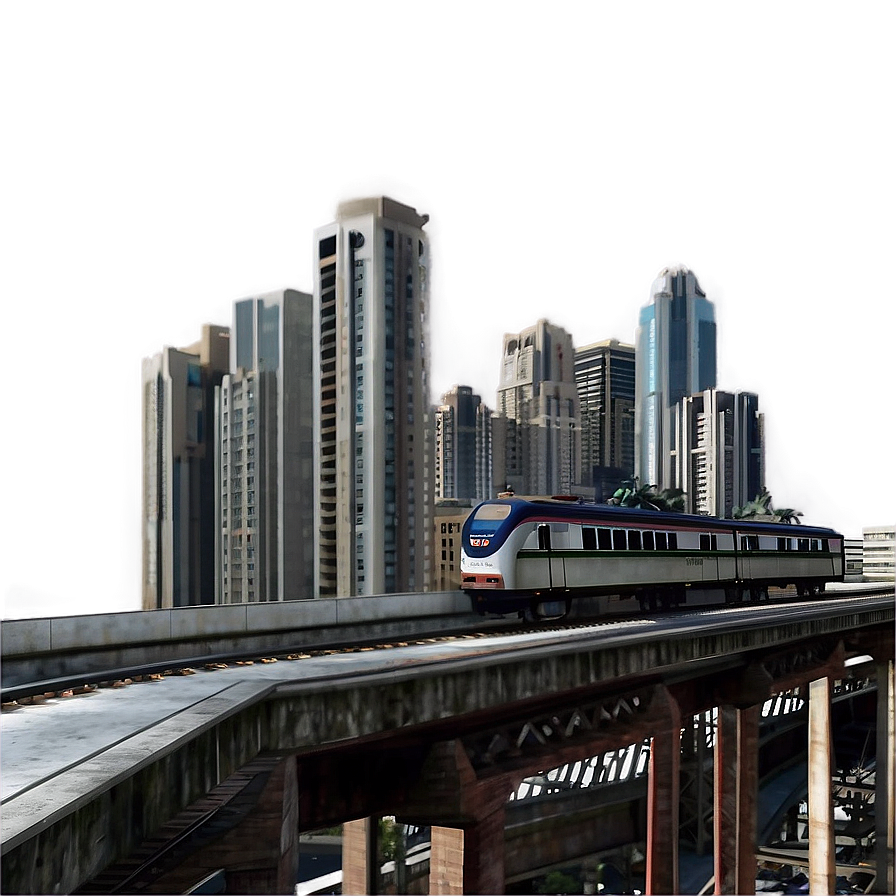 Elevated Railway Tracks City View Png Bnp13