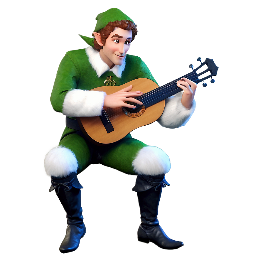 Elf Bard Playing Lute Png 05232024