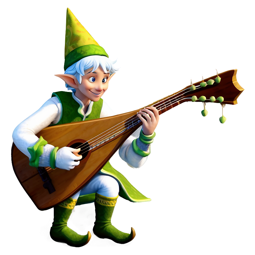 Elf Bard Playing Lute Png 05232024