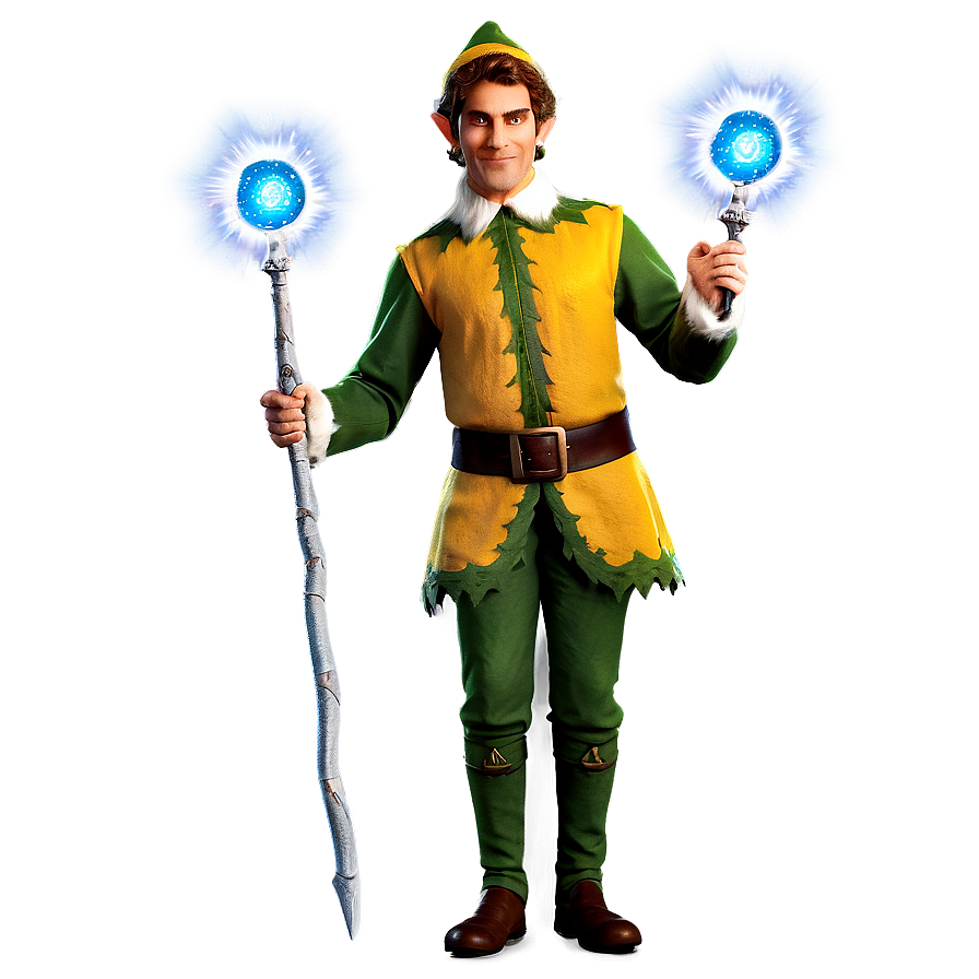 Elf Body With Magic Staff Png 06282024