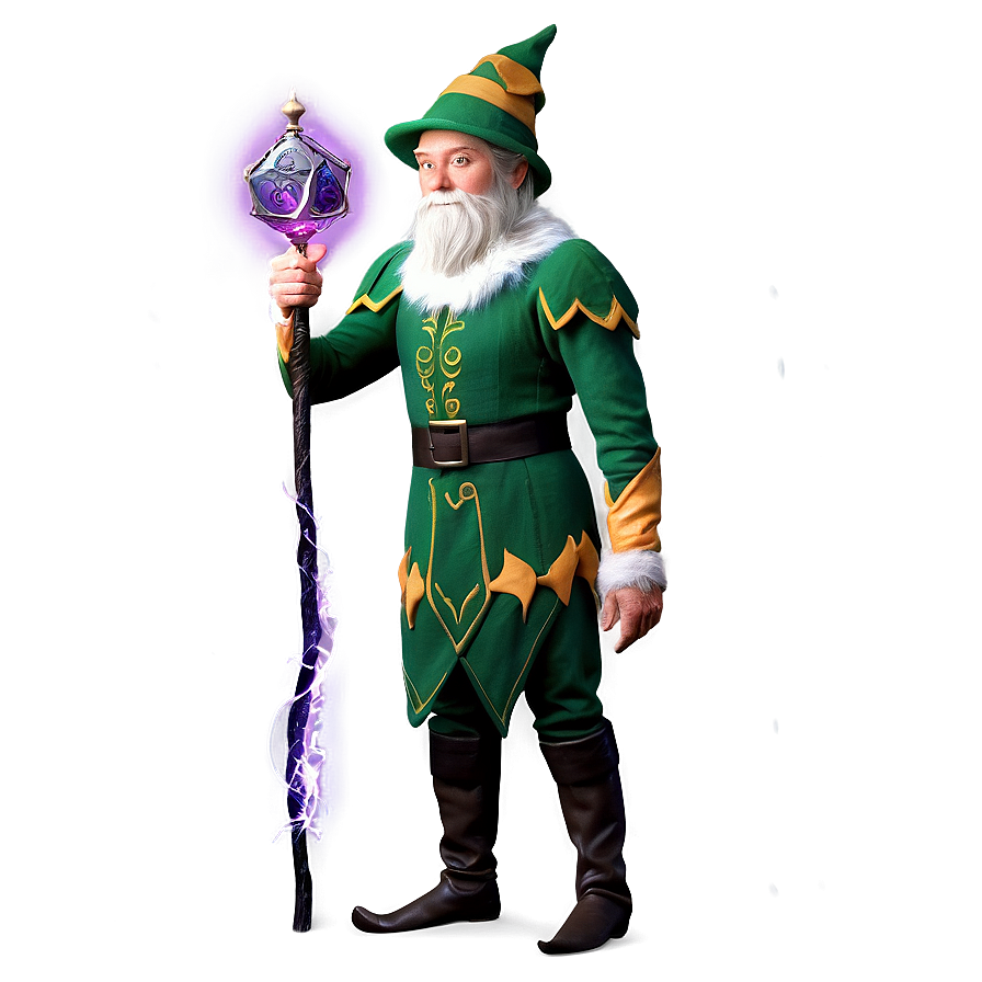 Elf Body With Magic Staff Png 06282024