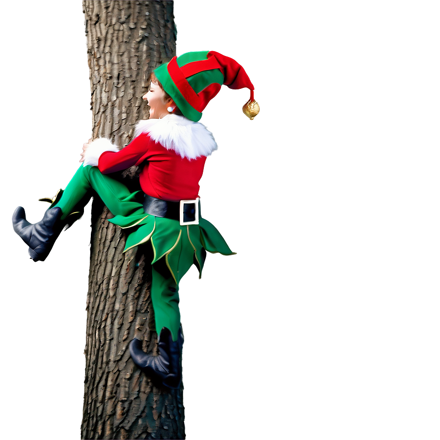 Elf Climbing Tree Png 6