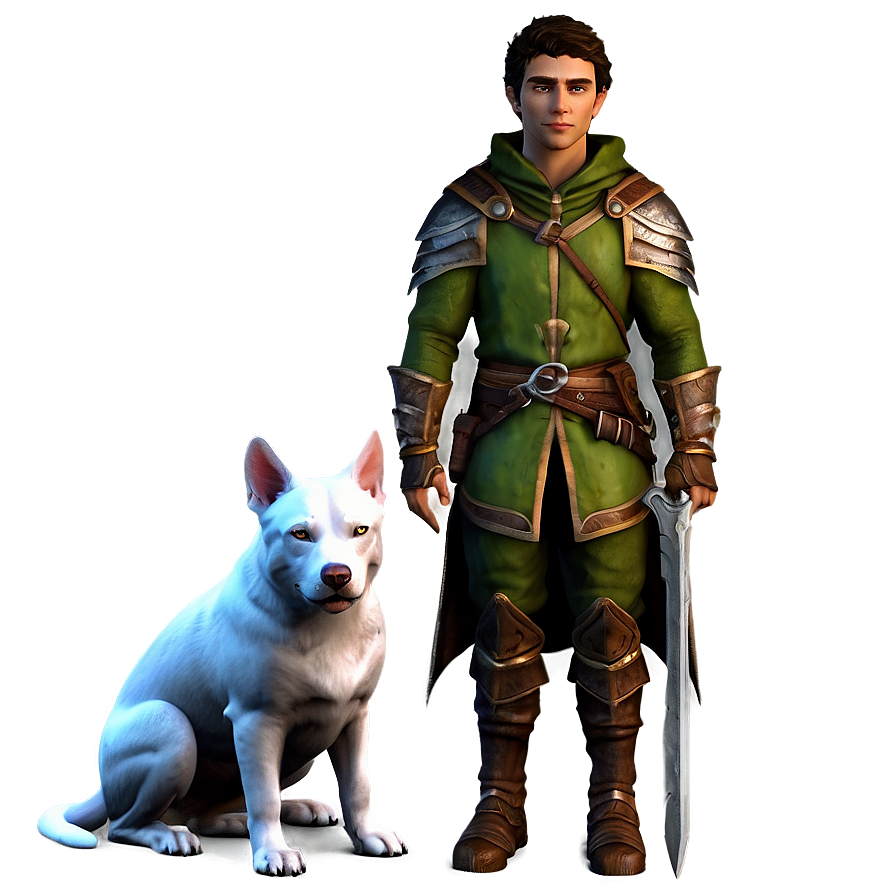 Elf Hunter With Pet Png Xtc