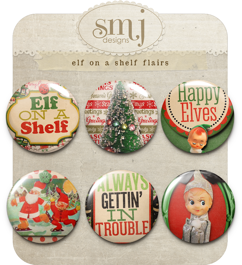 Elf On The Shelf Button Flairs