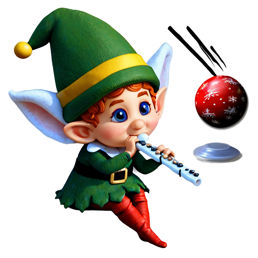 Elf Playing Flute Png 05232024