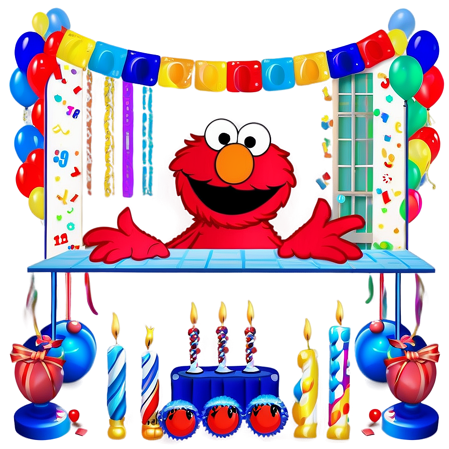 Elmo Birthday Party Backdrop Png 06132024