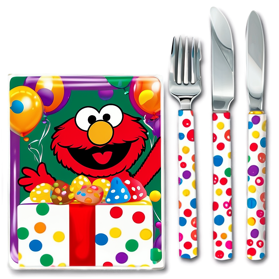 Elmo Birthday Table Setting Png 32