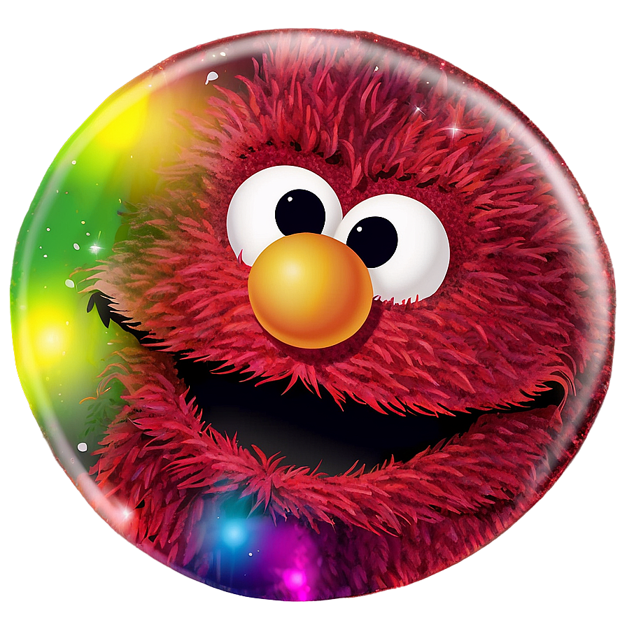 Elmo Face With Glitter Effect Png Rrr