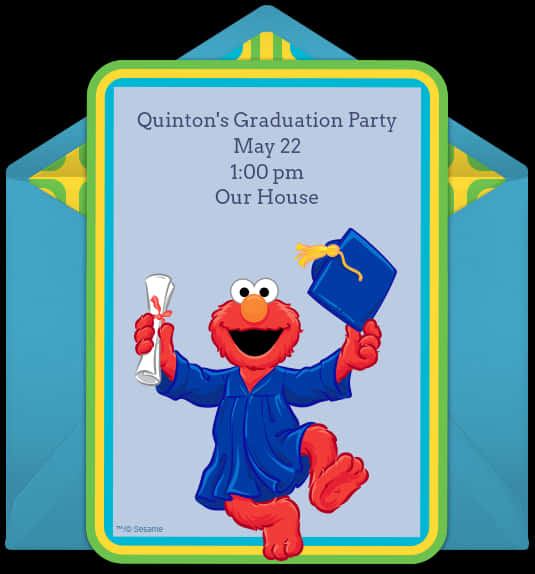 Elmo Graduation Party Invitation