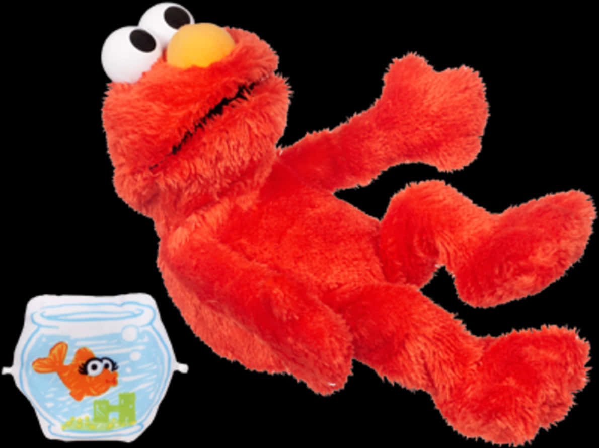 Elmo Plush Toy With Fish Bowl