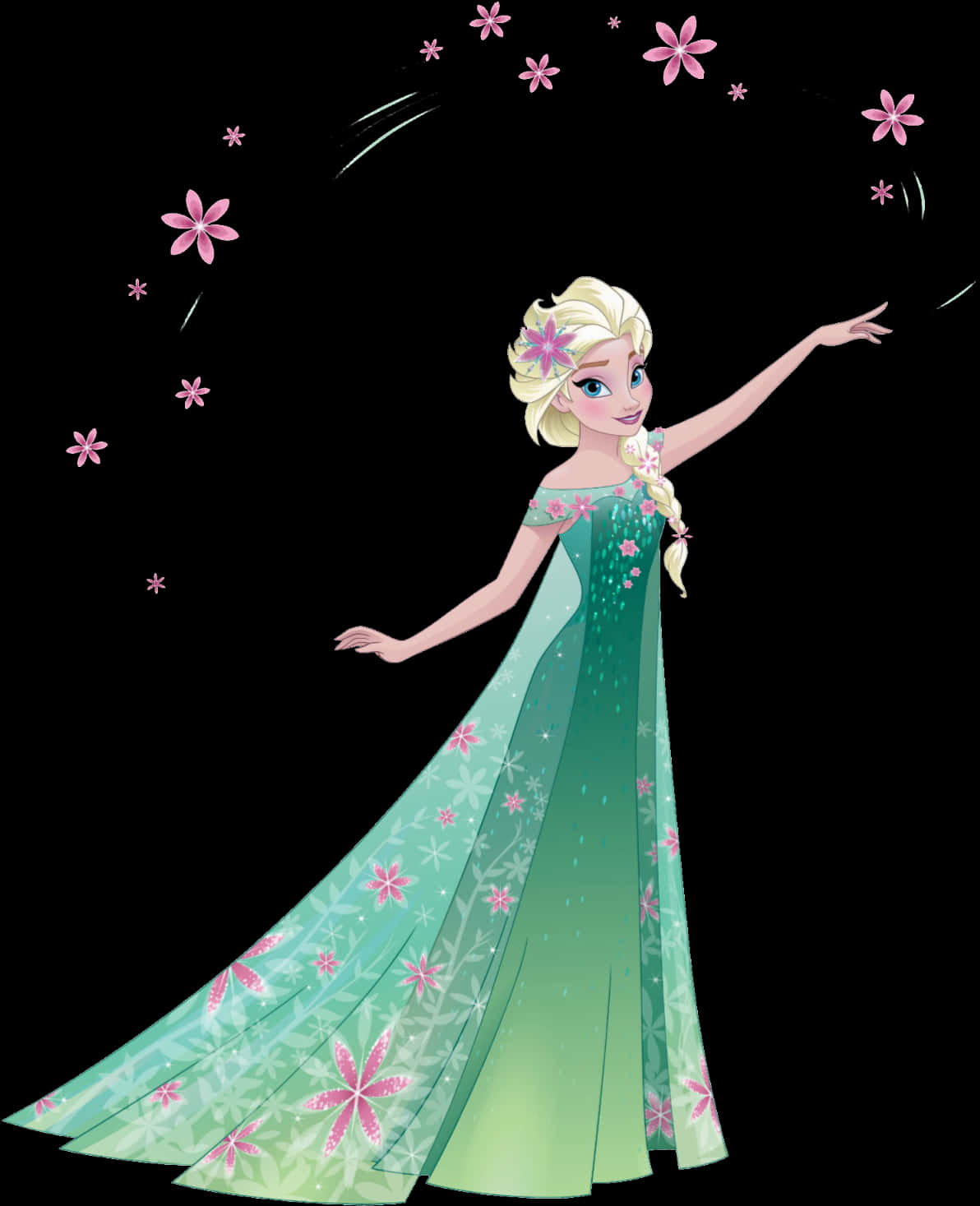 Elsa Floral Gown Illustration