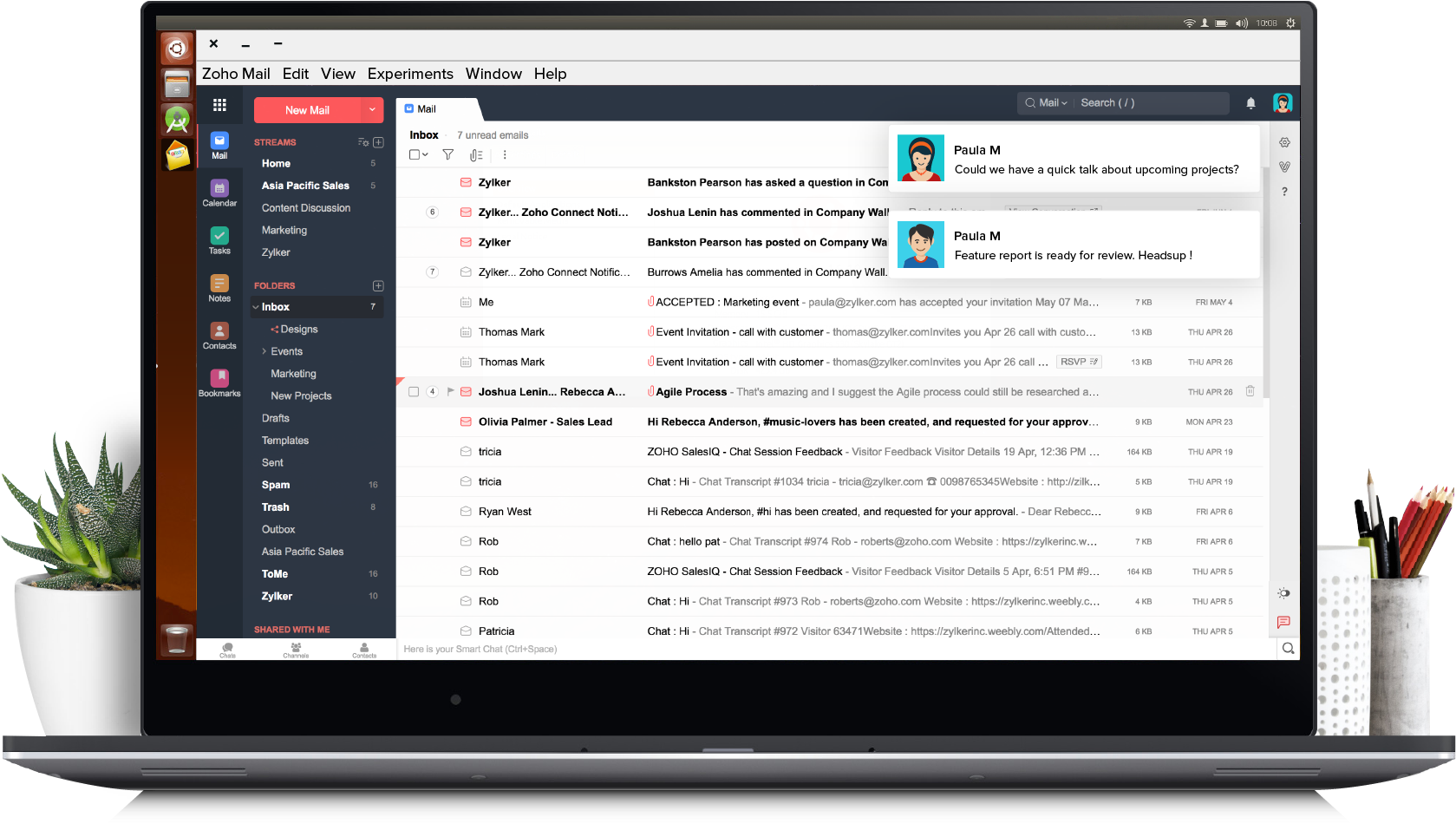 Email Client Interface Zoho Mail