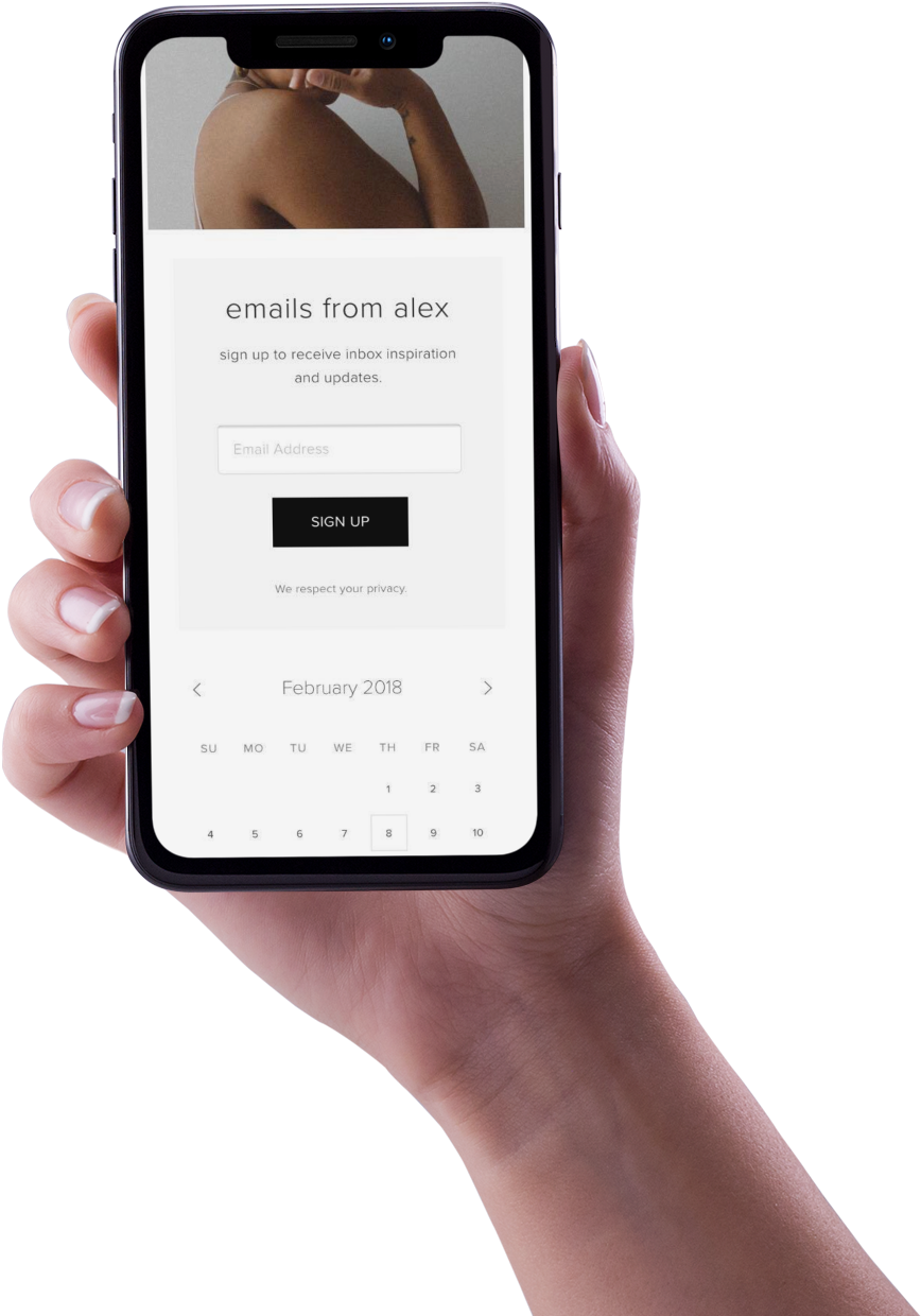 Email Signup Mobile Screen In Hand