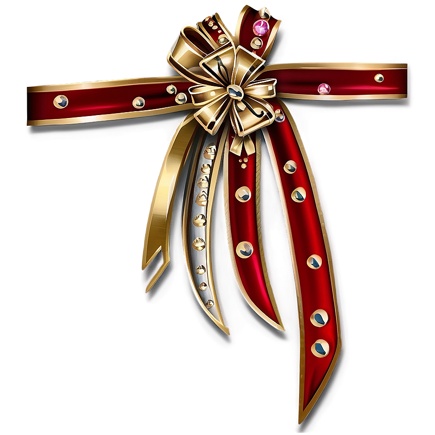 Embellished Red Bow Png 05252024