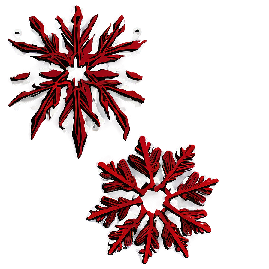 Embossed Red Snowflake Png 06282024