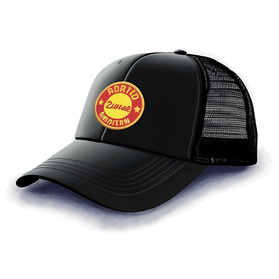 Embroidered Black Trucker Hat Png 30