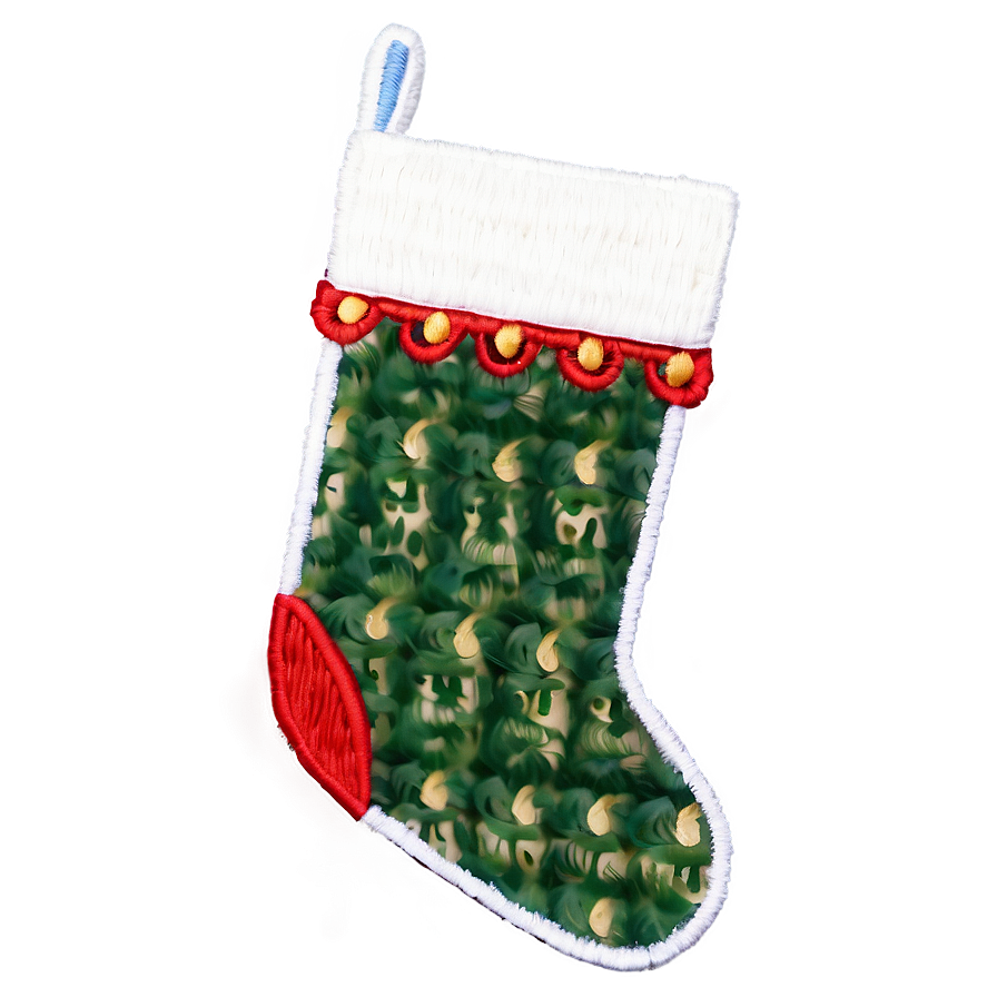 Embroidered Christmas Stocking Png Hyj8