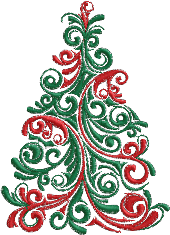 Embroidered Christmas Tree Design