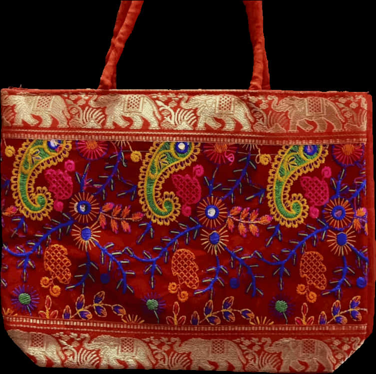 Embroidered Traditional Tote Bag