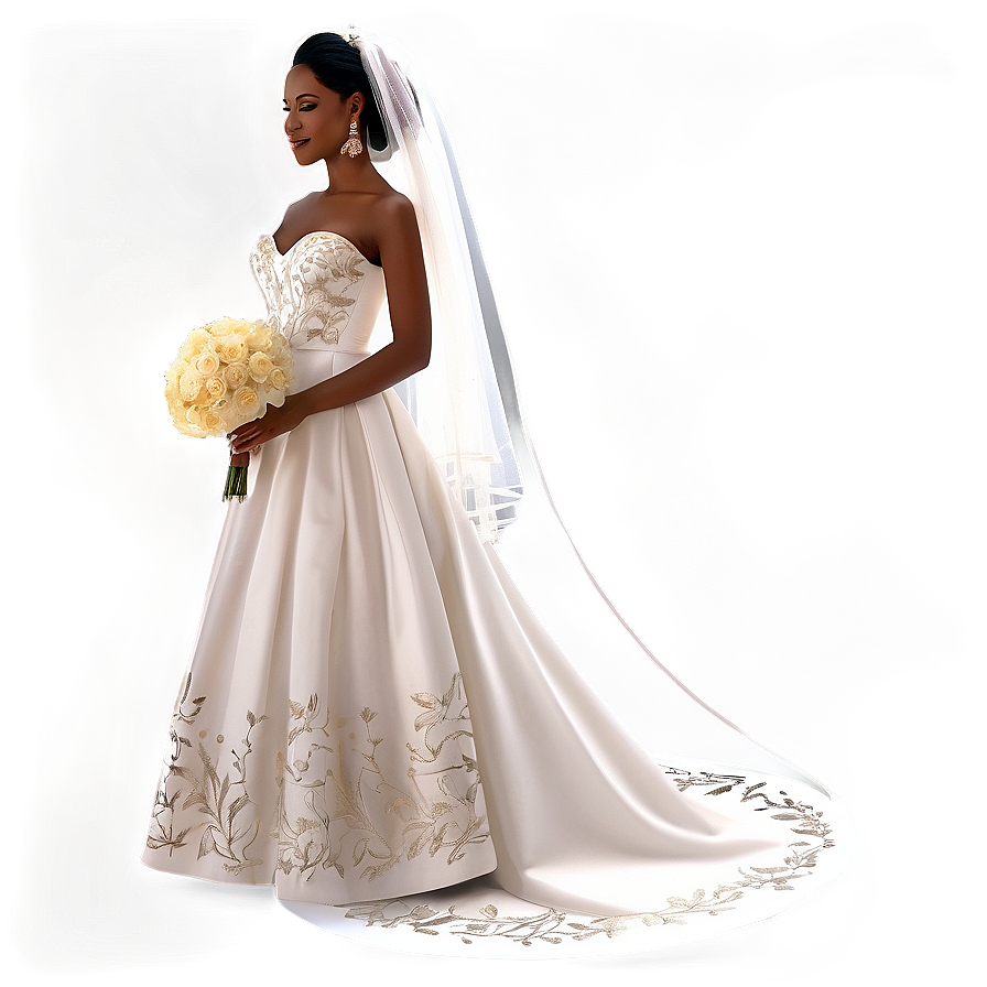 Embroidered Wedding Dresses Png 76