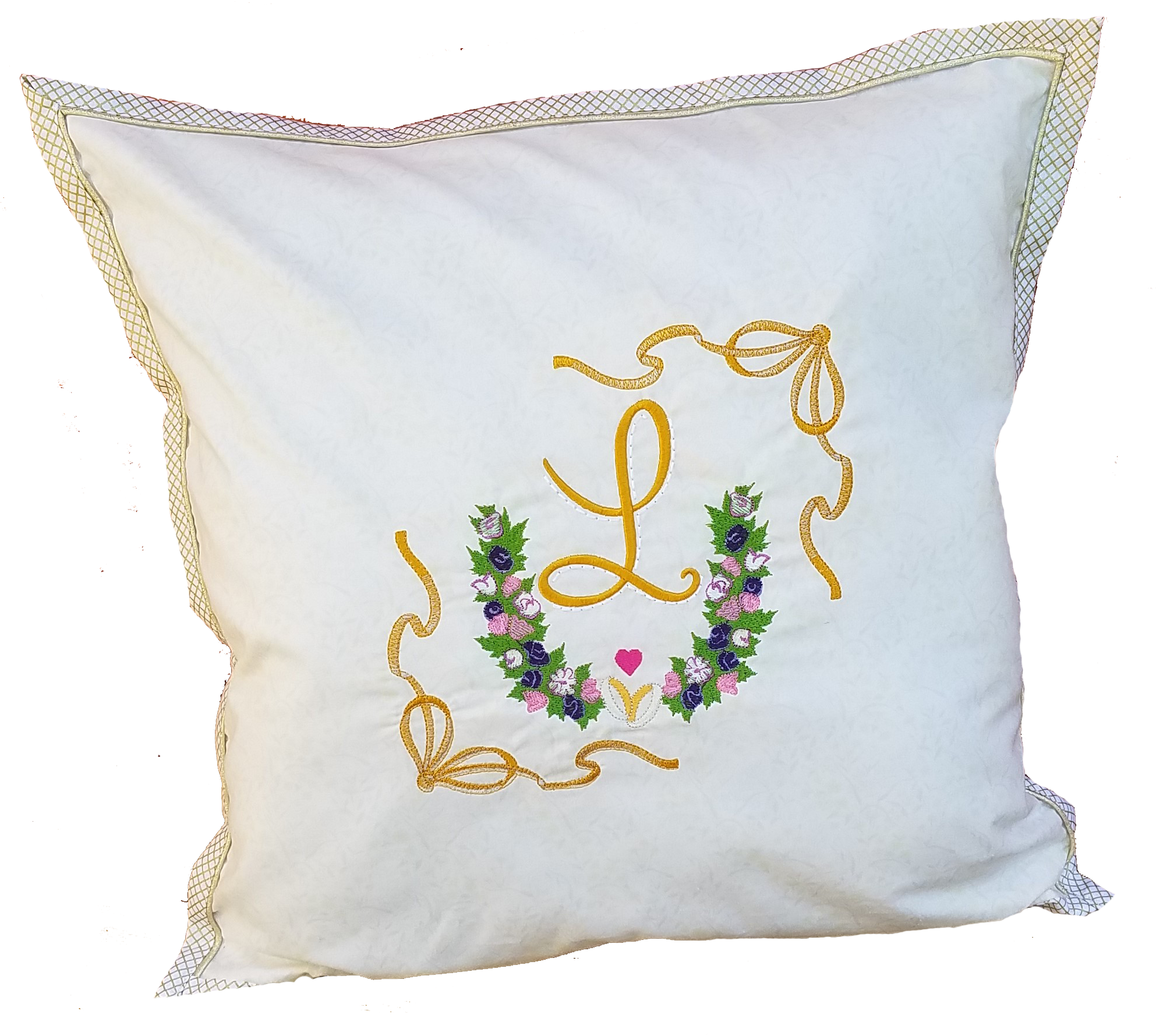 Embroidered Wedding Ring Pillow