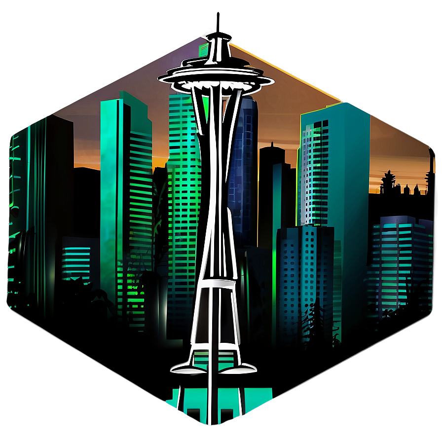 Emerald City Seattle Skyline Png Vcr