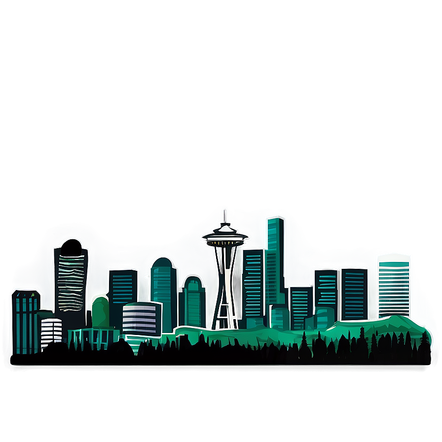 Emerald City Seattle Skyline Png Wtr