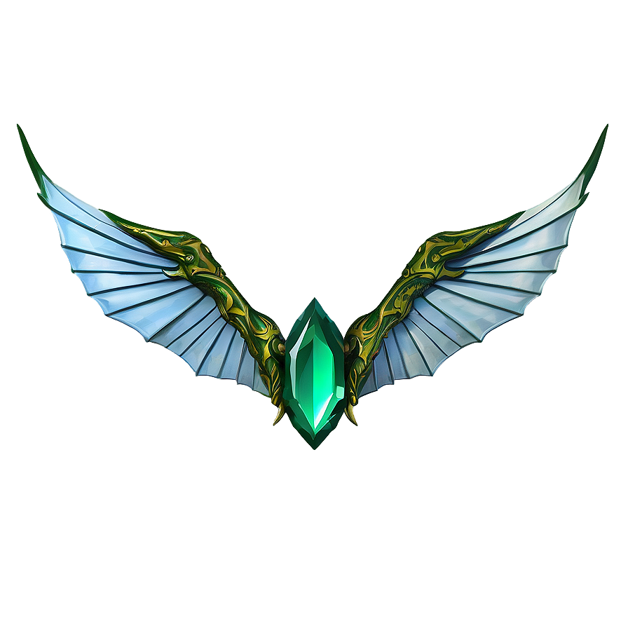 Emerald Dragon Wings Design Png Mng