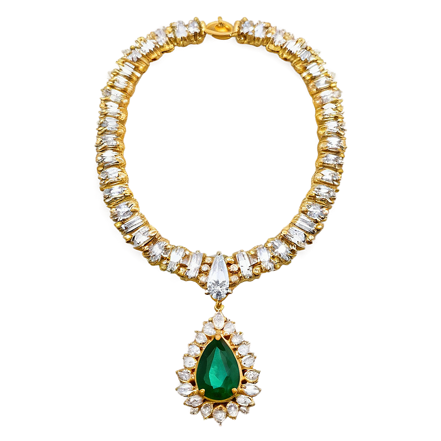 Emerald Gold Necklace Png 33