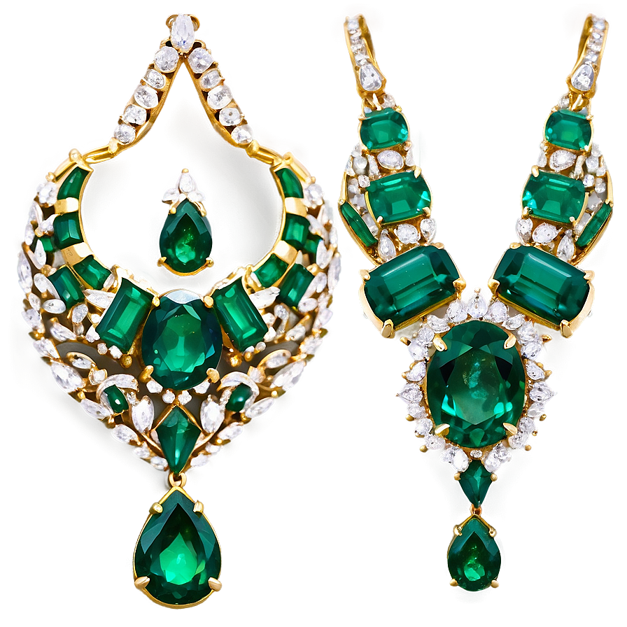 Emerald Jewellery Set Png 80