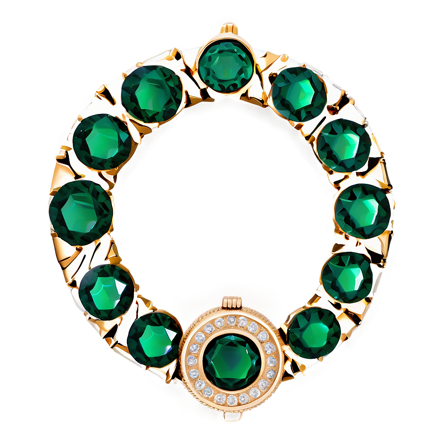 Emerald Studded Watch Png 74