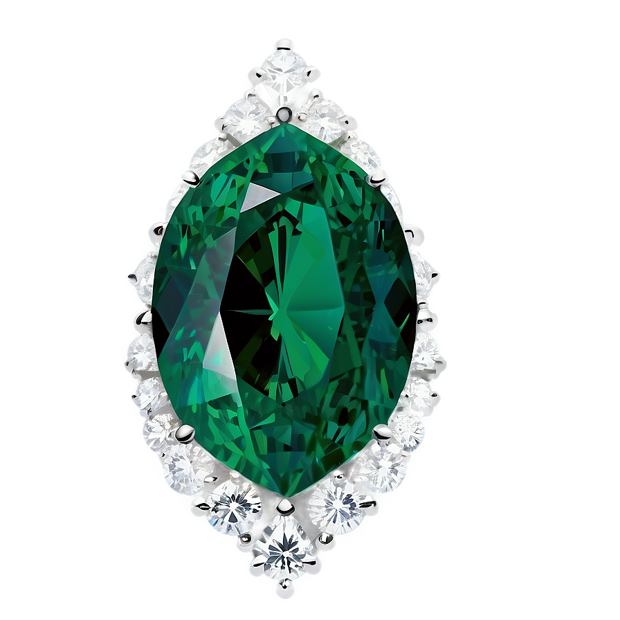 Emerald With Diamond Halo Png 06122024