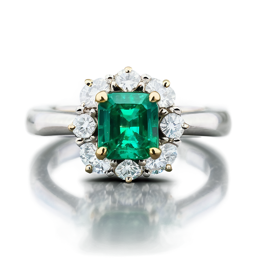 Emerald With Diamond Halo Png Jsu