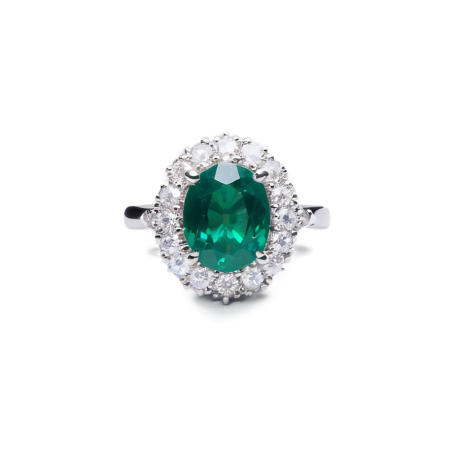 Emerald With Diamond Halo Png Jsy61