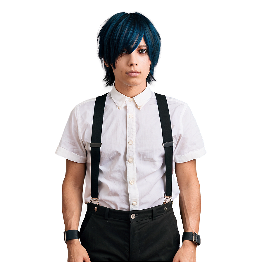 Emo Hair With Suspenders Png Wgh