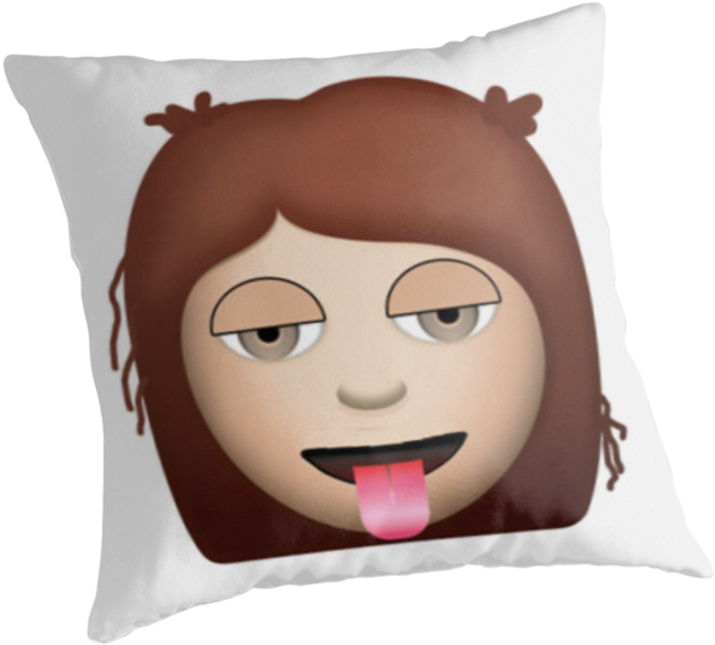 Emoji Cushion Design Tongue Out