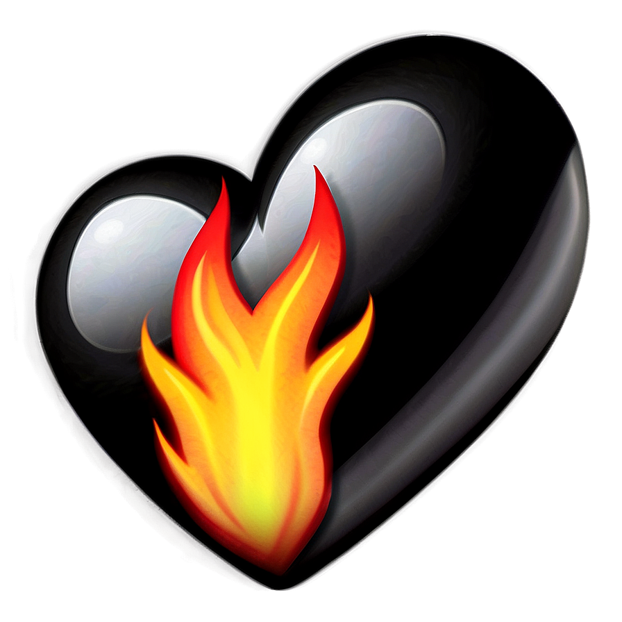 Emoji Hearts On Fire Png 06292024