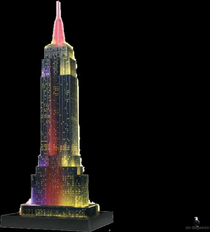 Empire State Building Night Lights Model