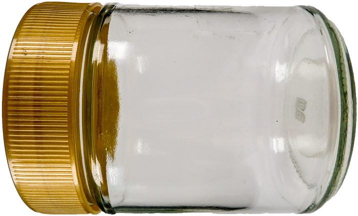 Empty Glass Jarwith Gold Lid