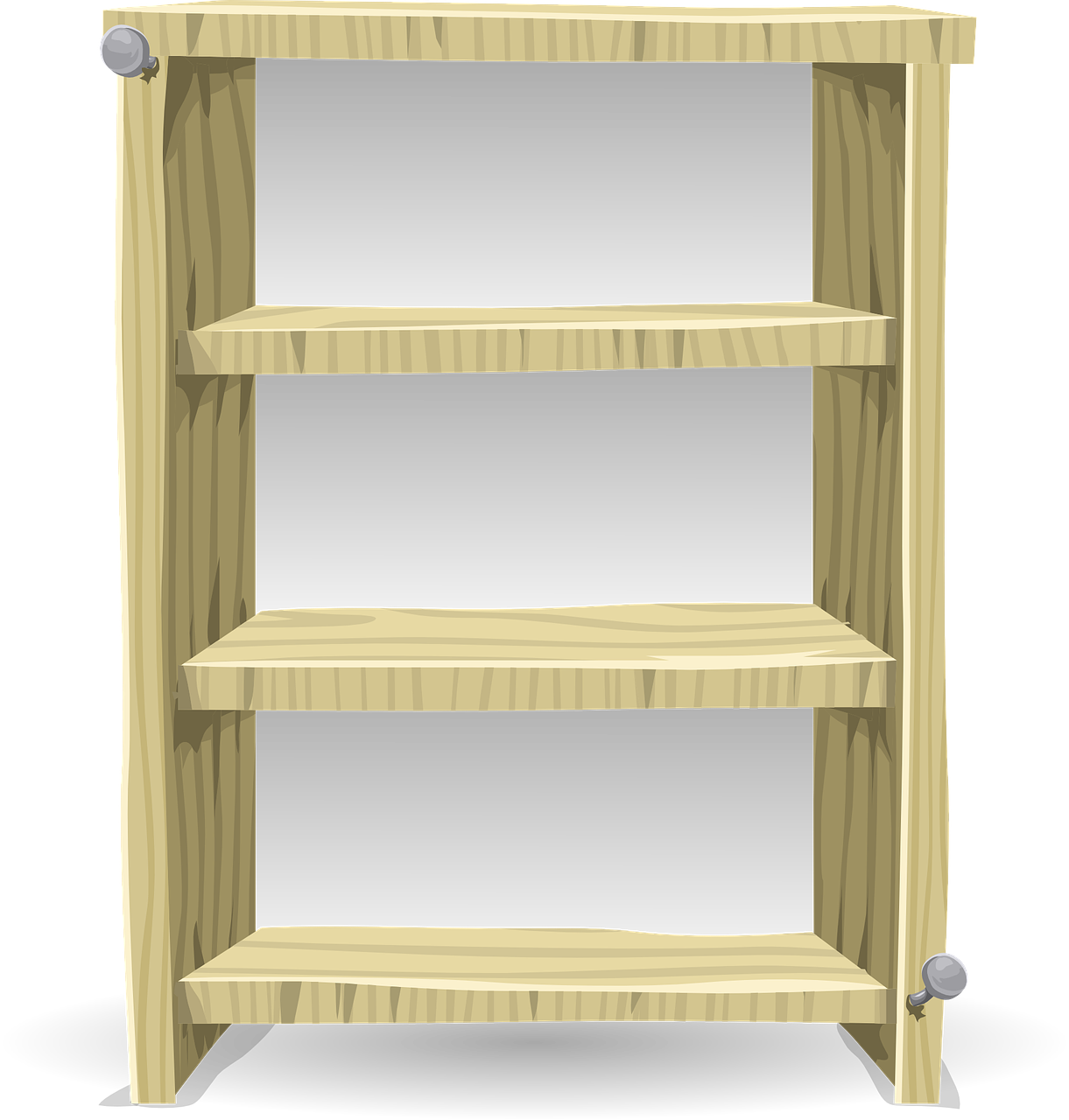 Empty Wooden Bookshelf