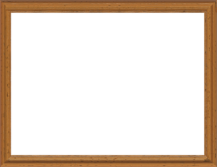 Empty Wooden Frameon Black Background