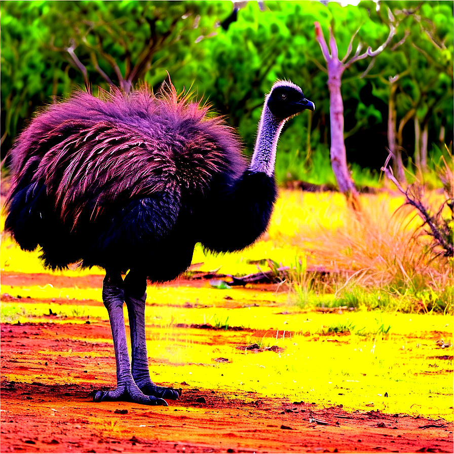 Emu In Habitat Png Tif