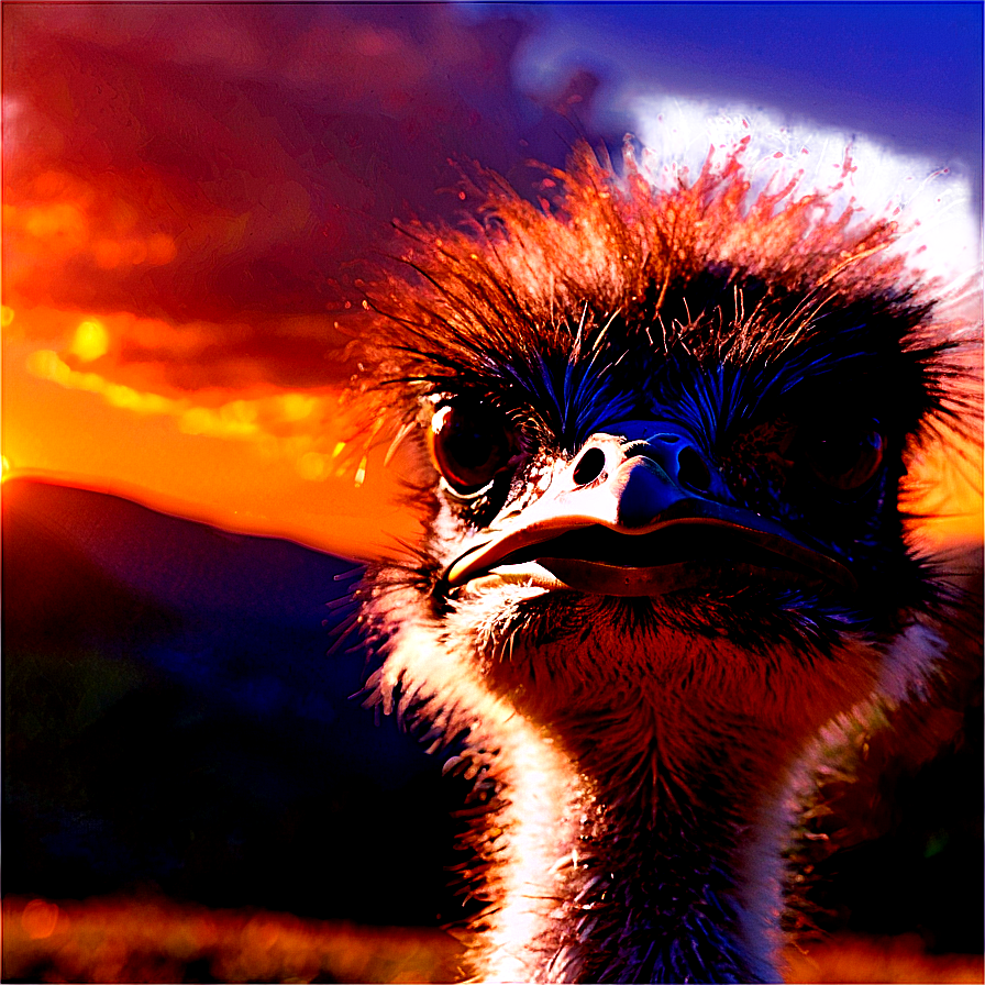 Emu In Sunset Png Bwg30