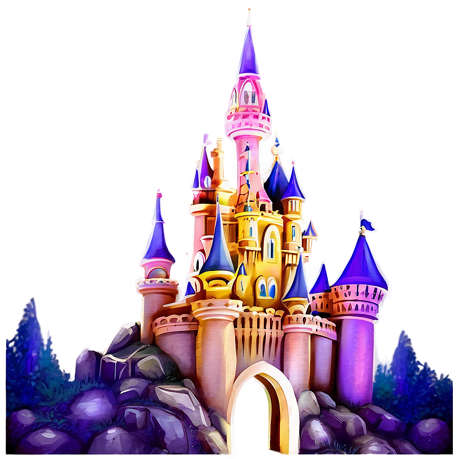 Enchanted Disney Castle Artwork Png Xcl66