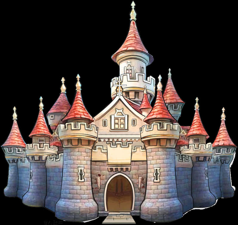 Enchanted Fairytale Castle Illustration