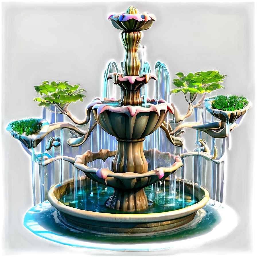 Enchanted Forest Fountain Png Teb55