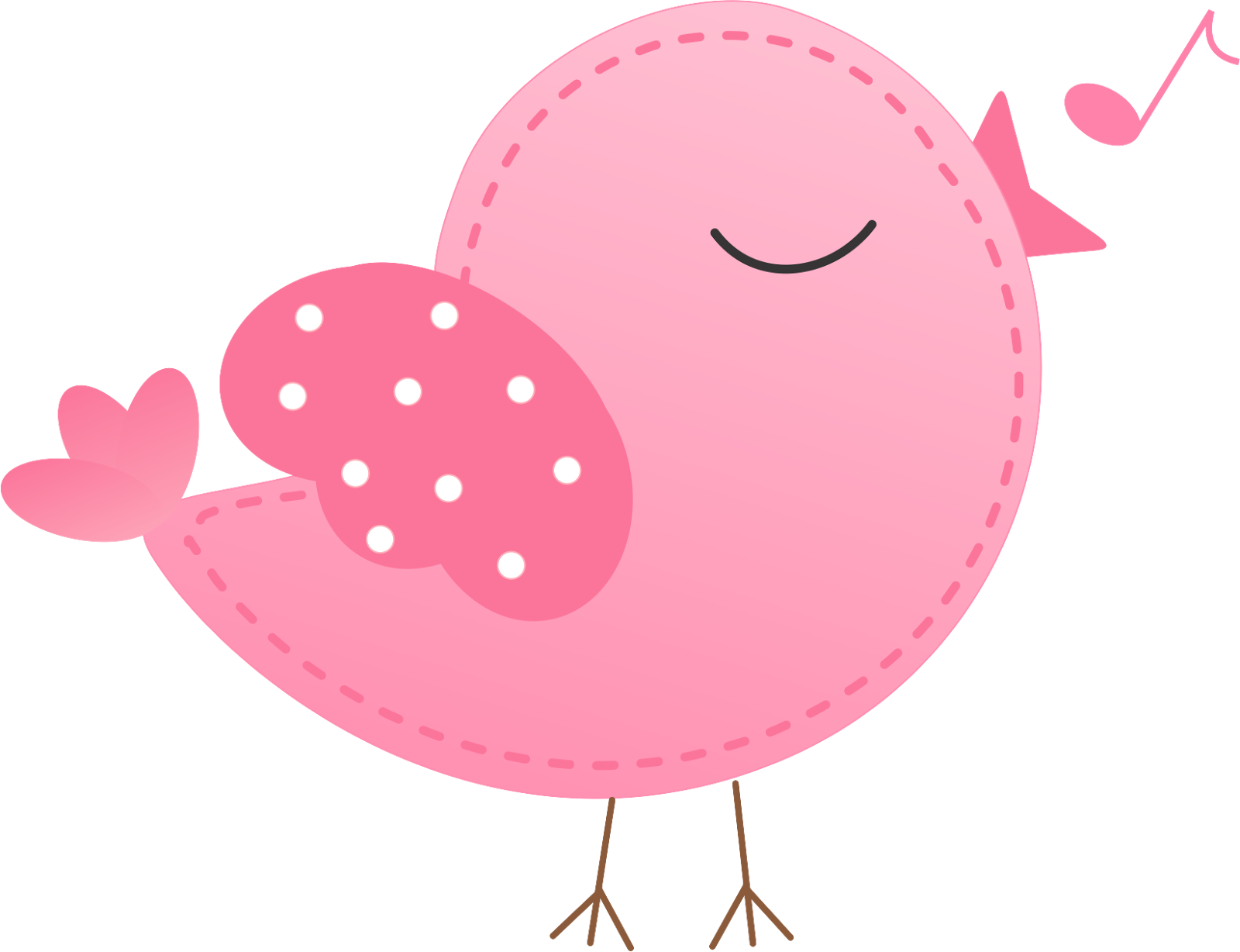 Enchanted Garden Pink Bird Illustration