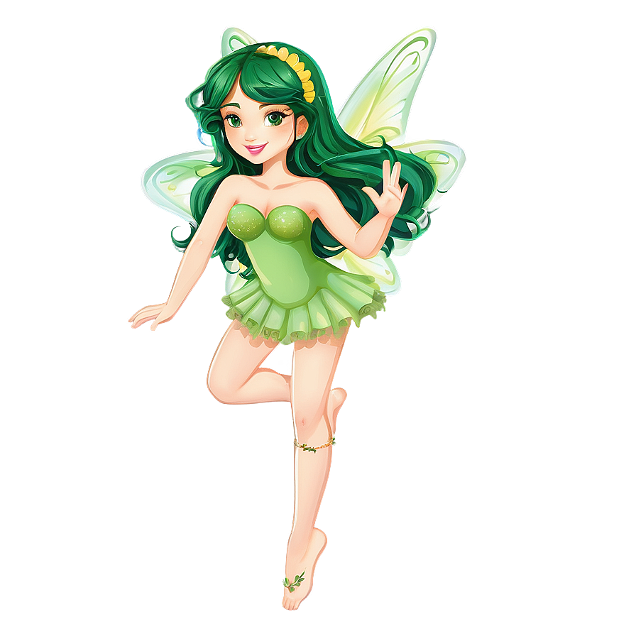 Enchanted Green Hair Fairy Png Xxo19